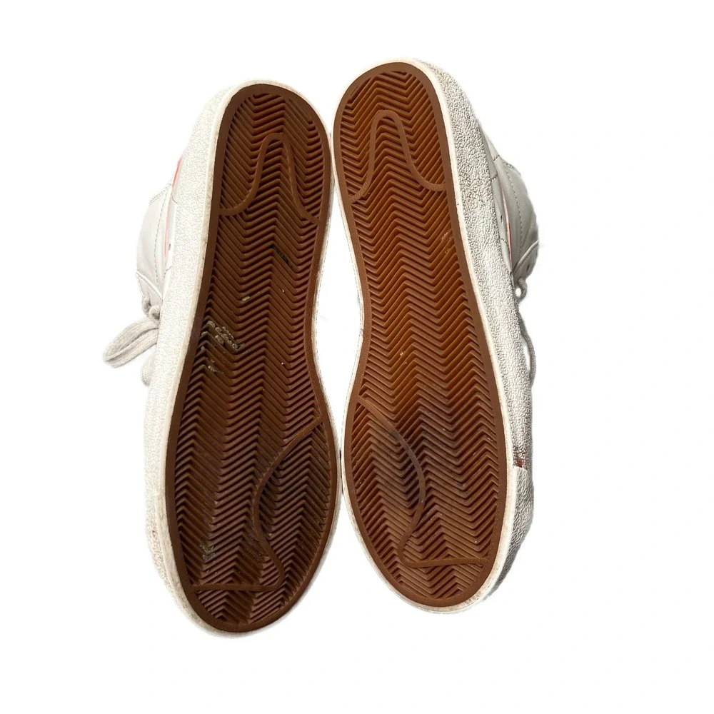 Nike Blazer Mid 77 Vintage Sail White Orange Leather High Top Sneakers Women 8.5